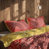 Red / Yellow Bohemian Mandala Çift Taraflı Nevresim Takımı