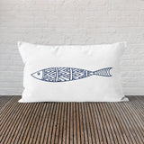 Lined Fish 30cm x 50cm / Marin Temalı Çift Taraflı Kırlent Kılıfı
