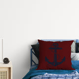 Naval Blue Çapa / Bordo Marin Temalı Çift Taraflı Kırlent Kılıfı 2 Adet