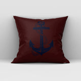 Naval Blue Çapa / Bordo Marin Temalı Çift Taraflı Kırlent Kılıfı 2 Adet