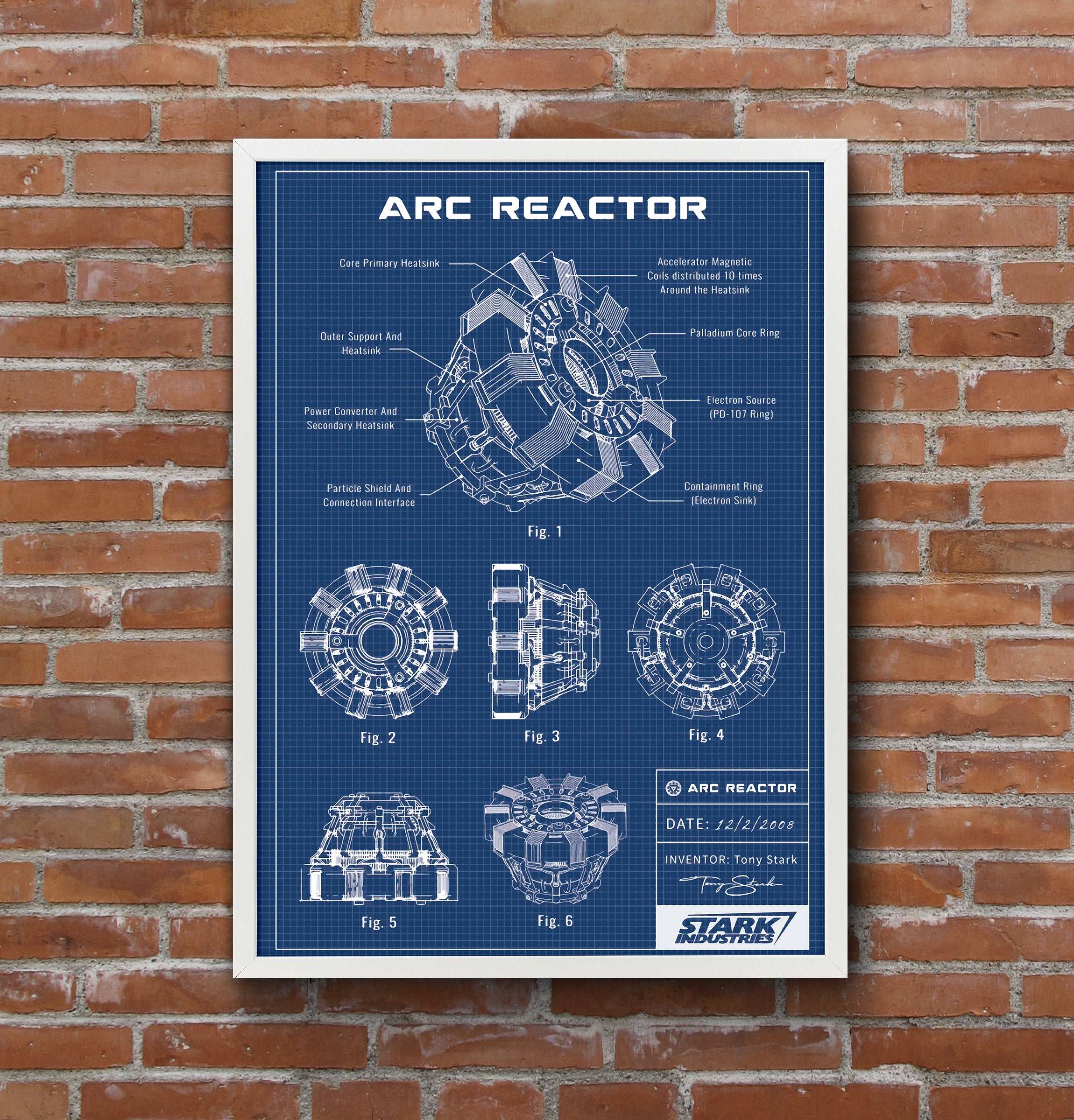 Arc Reactor Blueprint Poster