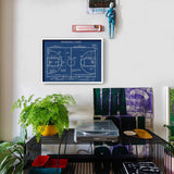 Basketball Court Blueprint Poster