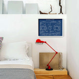 Basketball Court Blueprint Poster