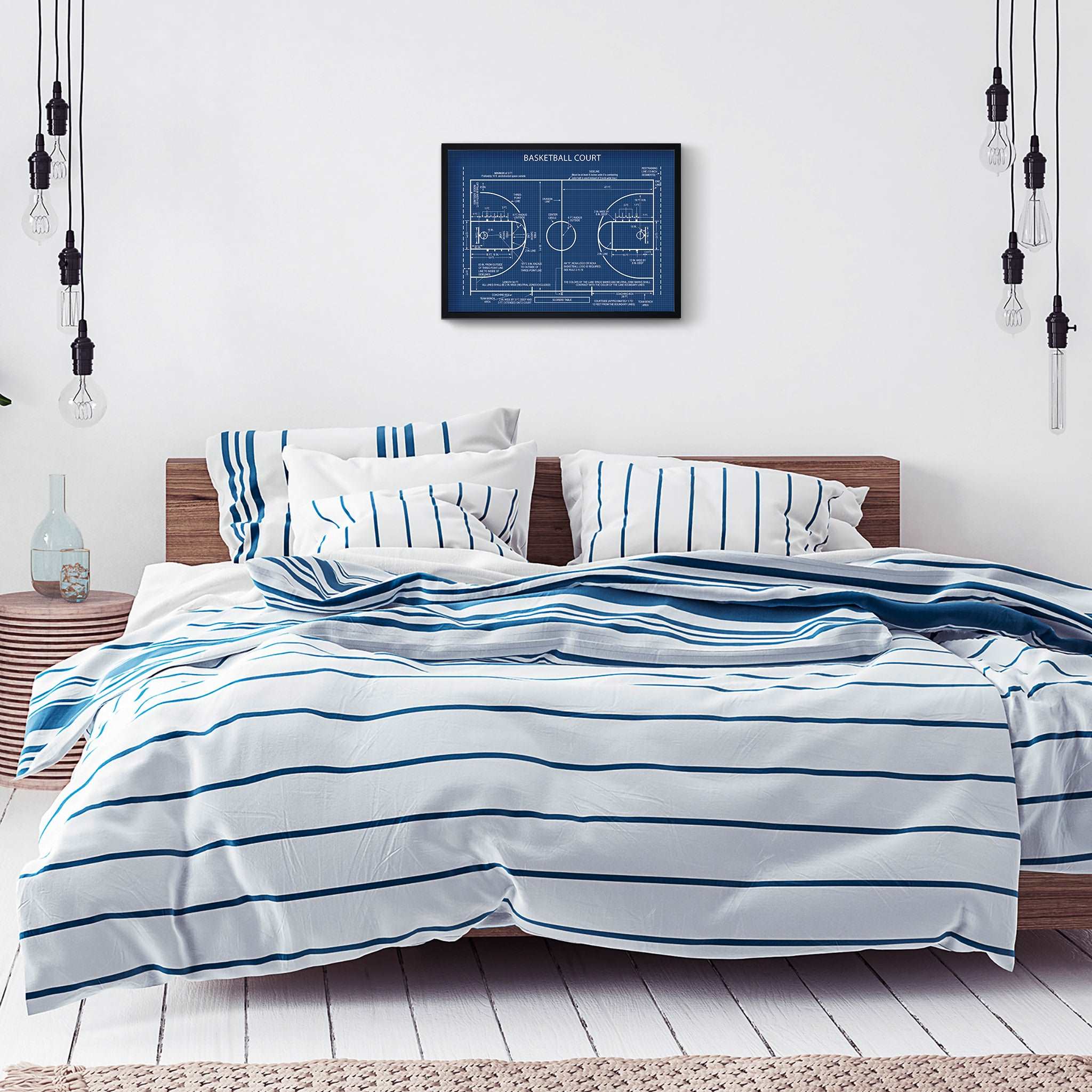 Basketball Court Blueprint Poster