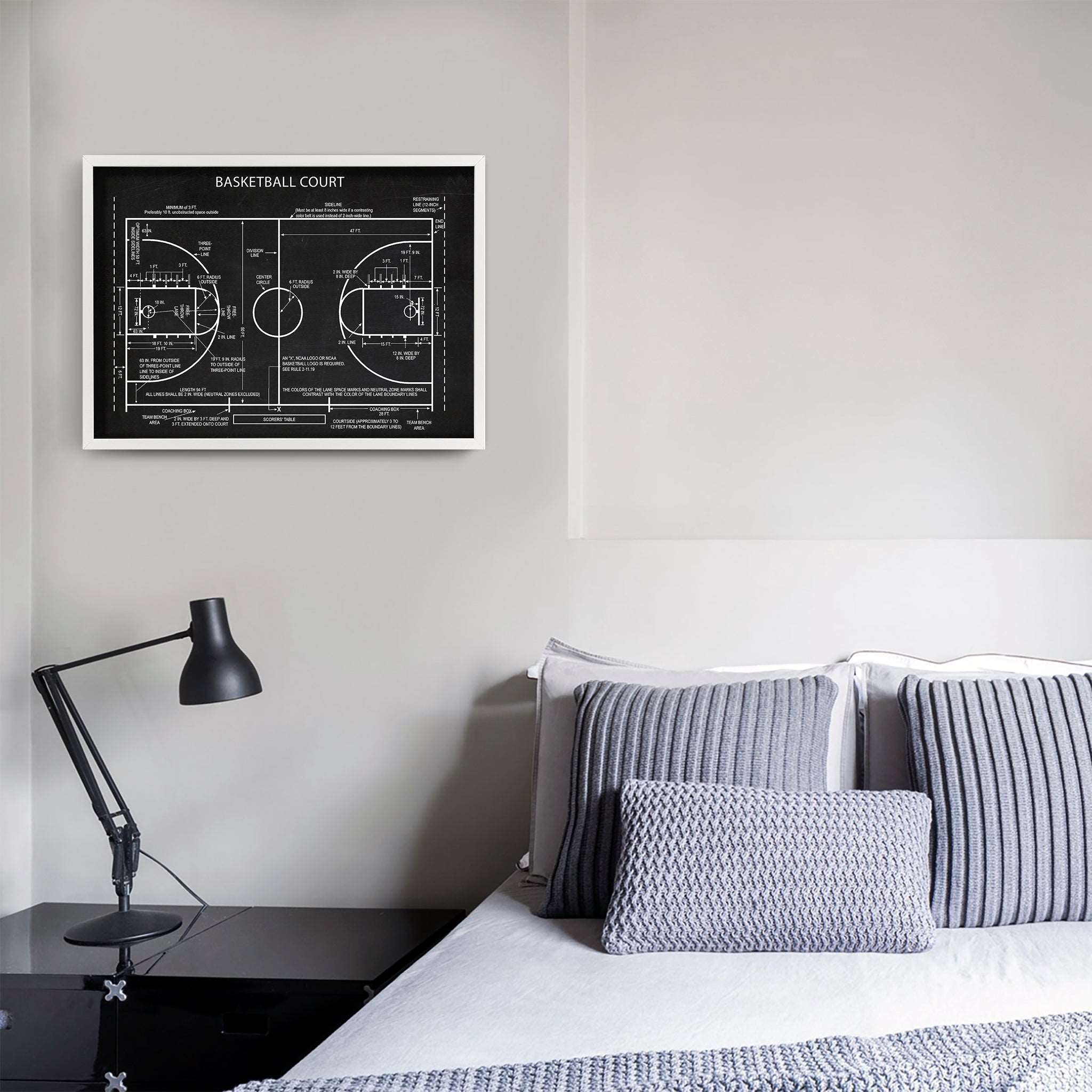 Basketball Court Chalkboard Poster