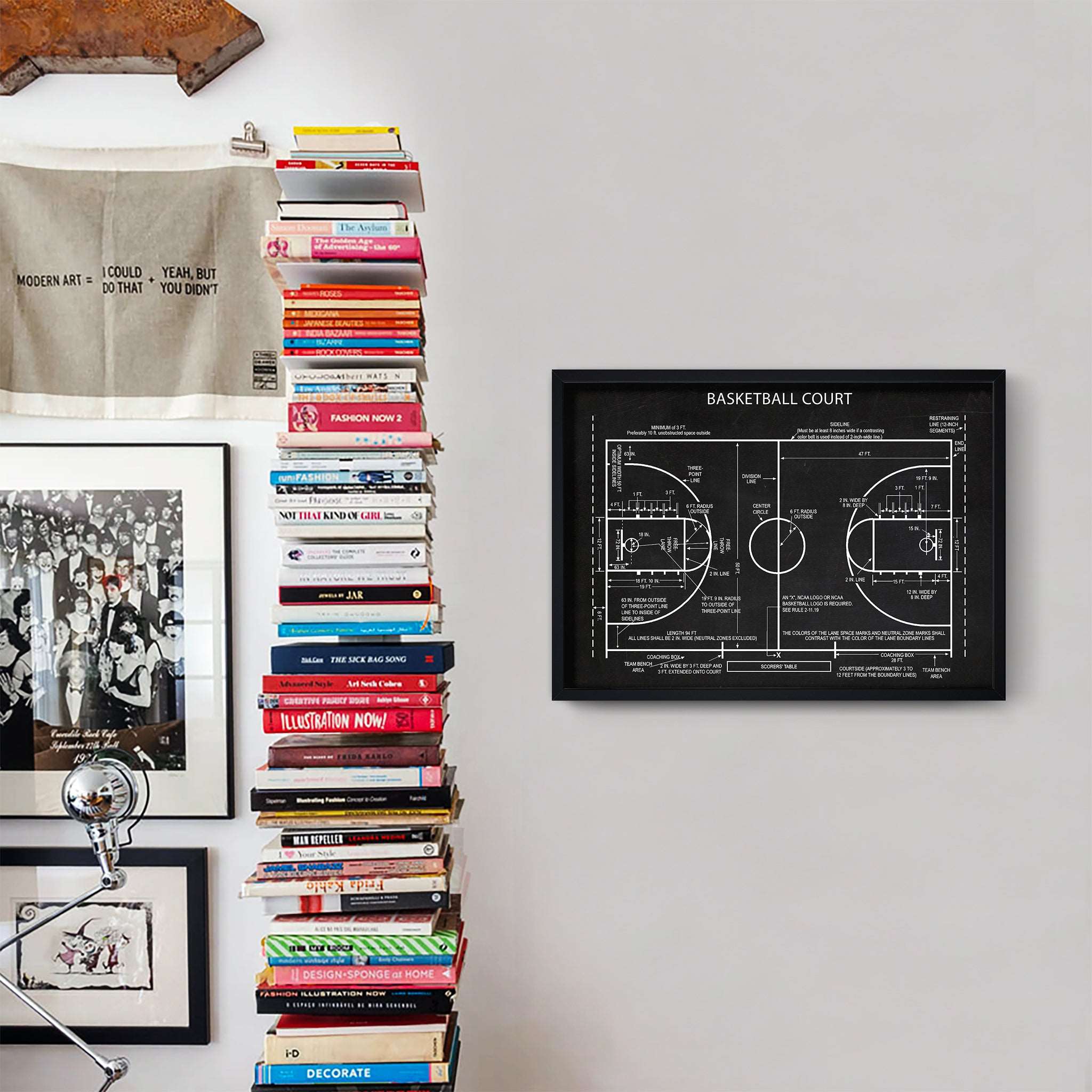 Basketball Court Chalkboard Poster