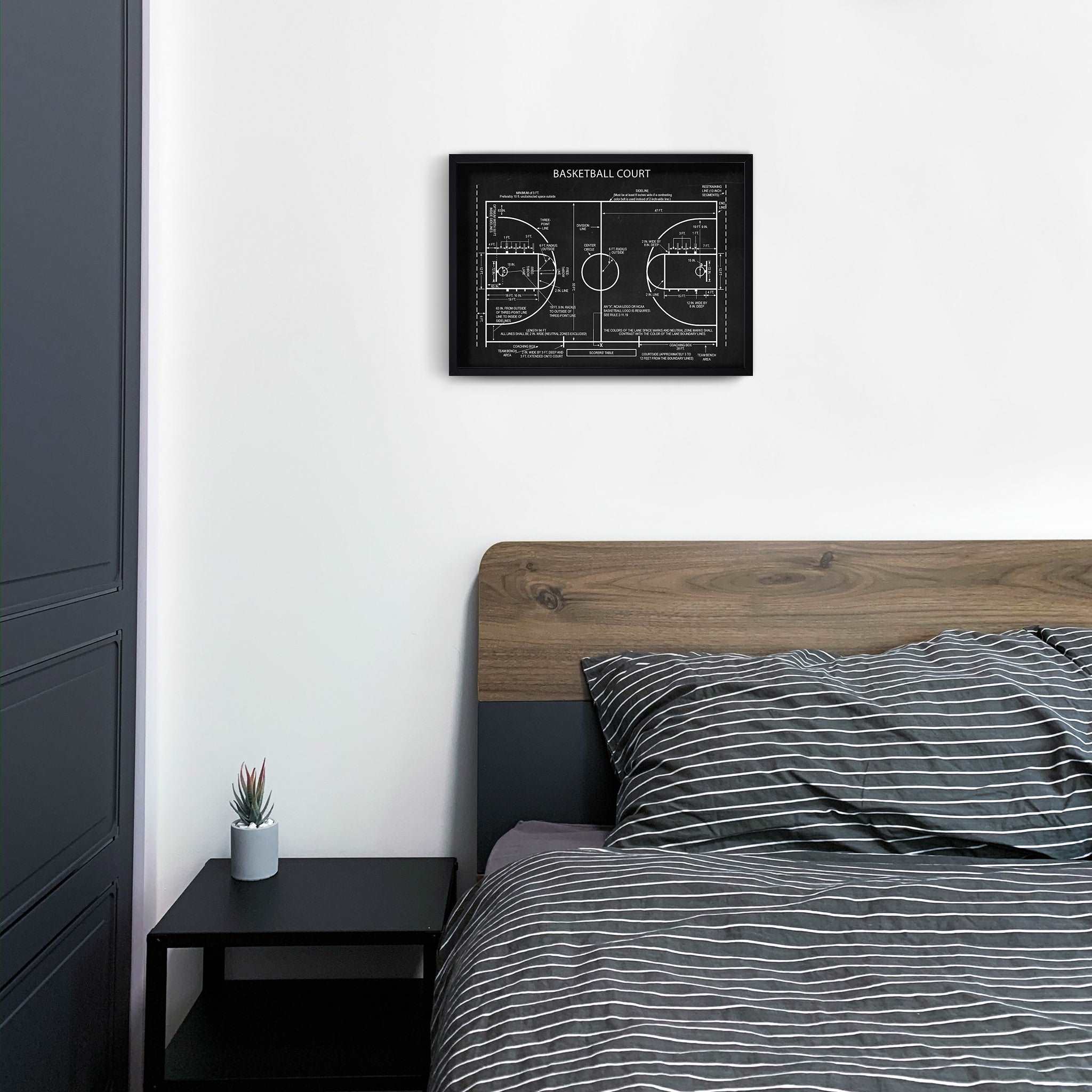 Basketball Court Chalkboard Poster