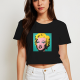Andy Warhol / Marilyn Monroe Blue Crop Tişört