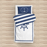 Sailor Badge & Dümen / Blue Çift Taraflı Nevresim Takımı