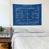 Basketball Court Blueprint - Basketbol Sahası Duvar Örtüsü