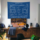 Basketball Court Blueprint - Basketbol Sahası Duvar Örtüsü