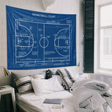 Basketball Court Blueprint - Basketbol Sahası Duvar Örtüsü