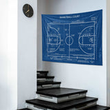 Basketball Court Blueprint - Basketbol Sahası Duvar Örtüsü