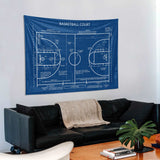 Basketball Court Blueprint - Basketbol Sahası Duvar Örtüsü