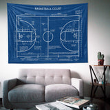 Basketball Court Blueprint - Basketbol Sahası Duvar Örtüsü