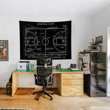Basketball Court Chalkboard - Basketbol Sahası Duvar Örtüsü