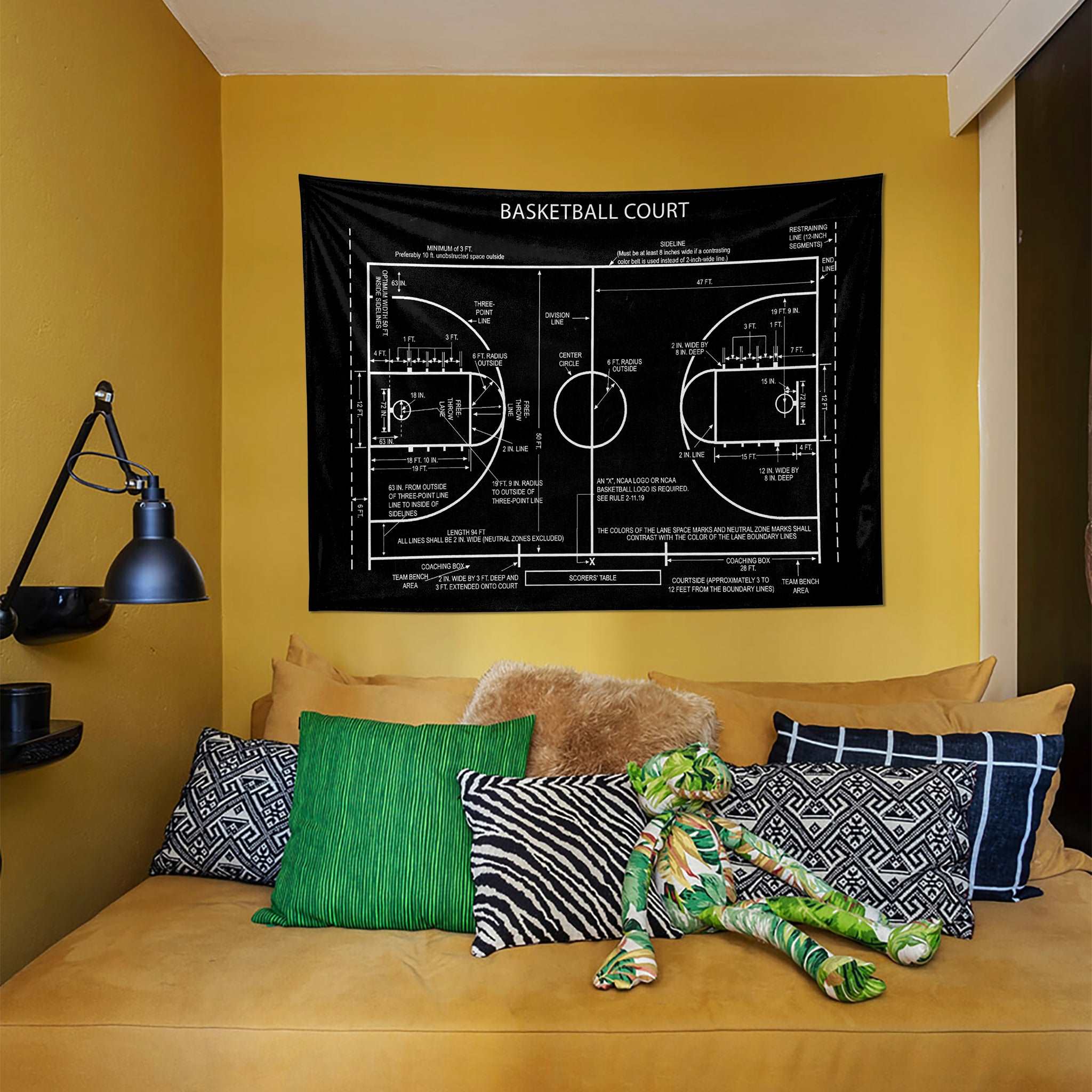 Basketball Court Chalkboard - Basketbol Sahası Duvar Örtüsü