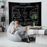 Basketball Court Chalkboard - Basketbol Sahası Duvar Örtüsü