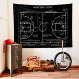 Basketball Court Chalkboard - Basketbol Sahası Duvar Örtüsü