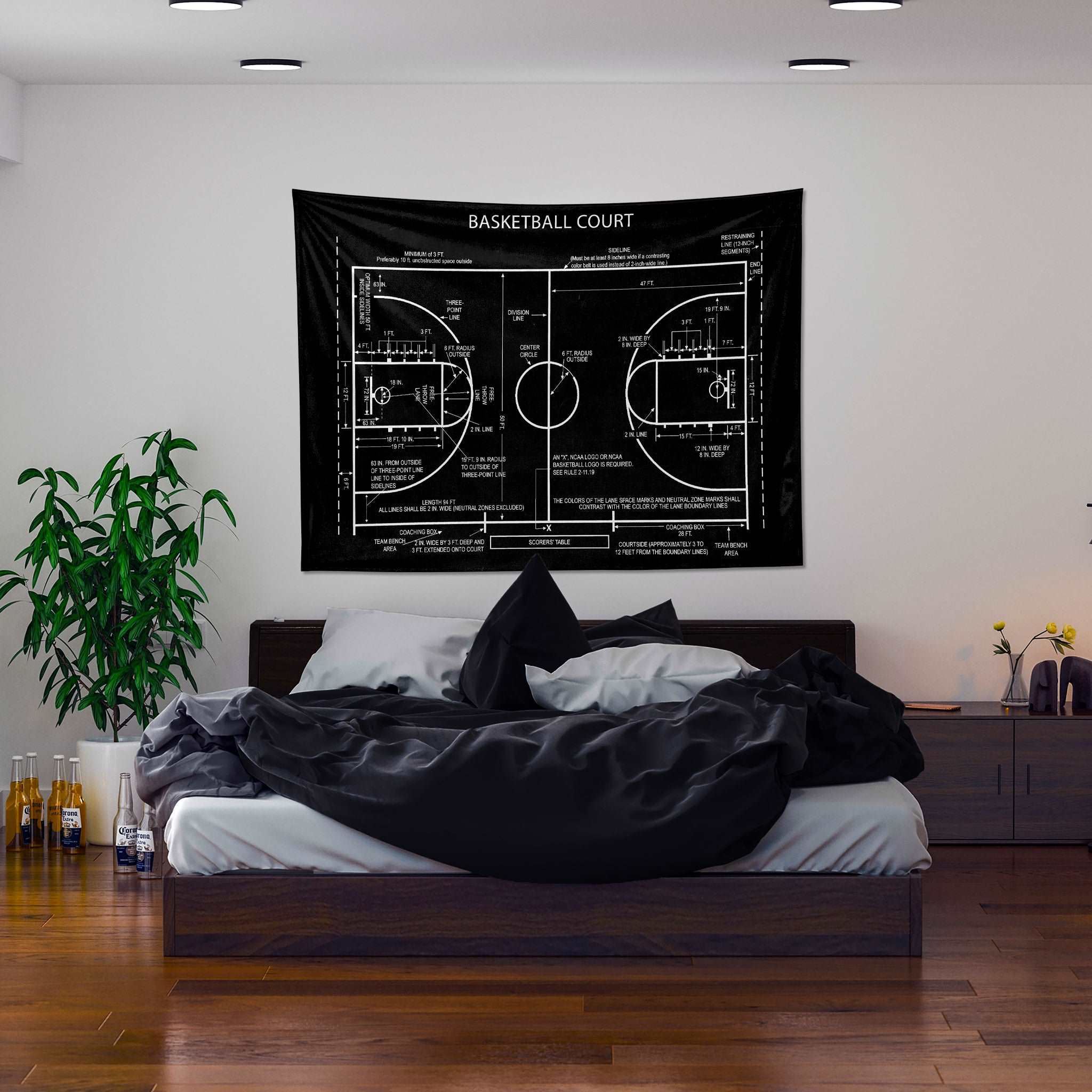 Basketball Court Chalkboard - Basketbol Sahası Duvar Örtüsü