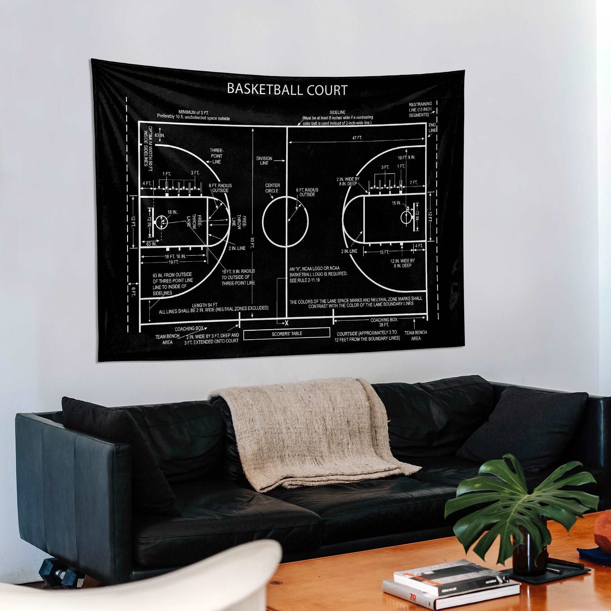 Basketball Court Chalkboard - Basketbol Sahası Duvar Örtüsü