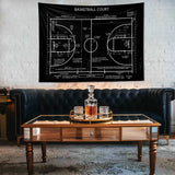 Basketball Court Chalkboard - Basketbol Sahası Duvar Örtüsü