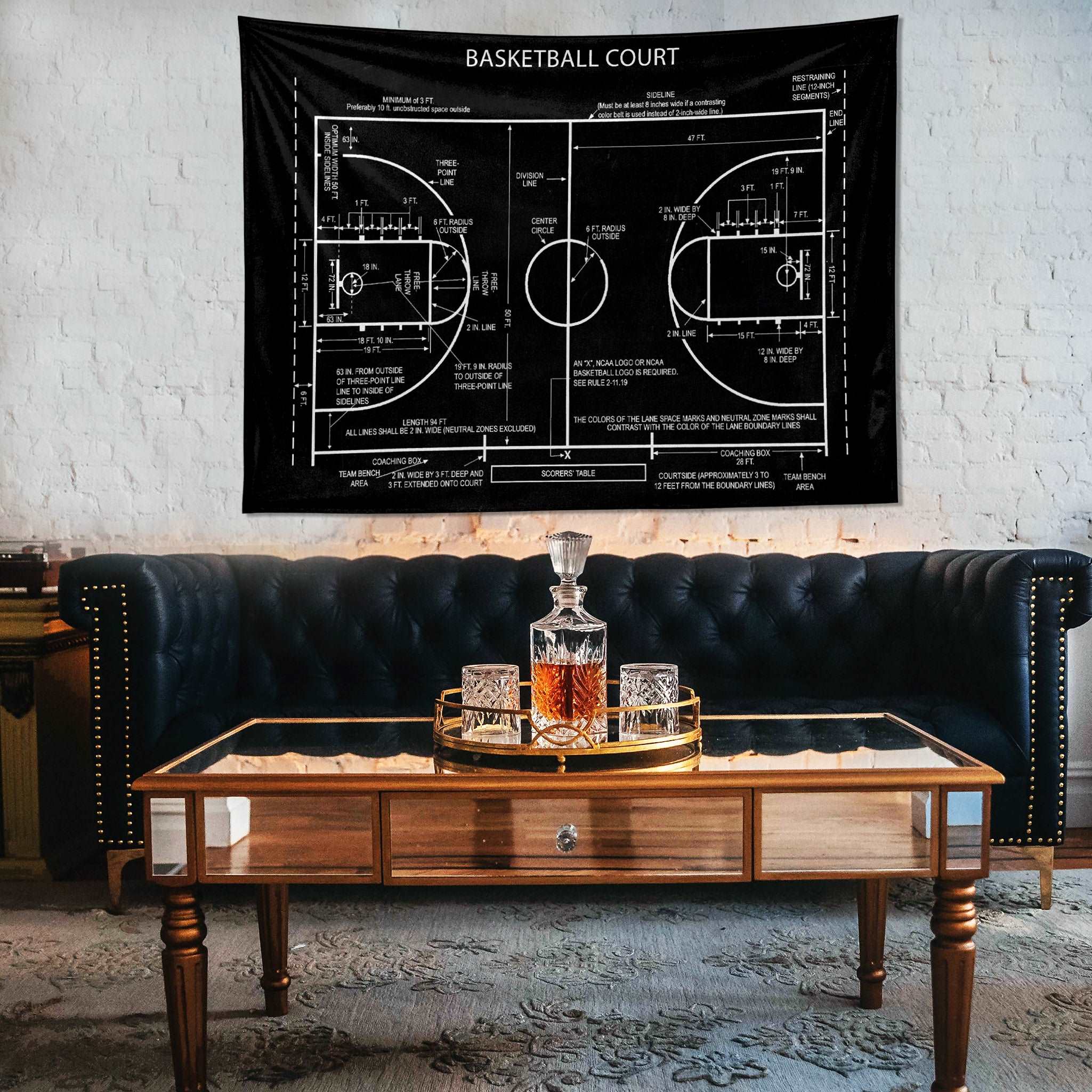 Basketball Court Chalkboard - Basketbol Sahası Duvar Örtüsü