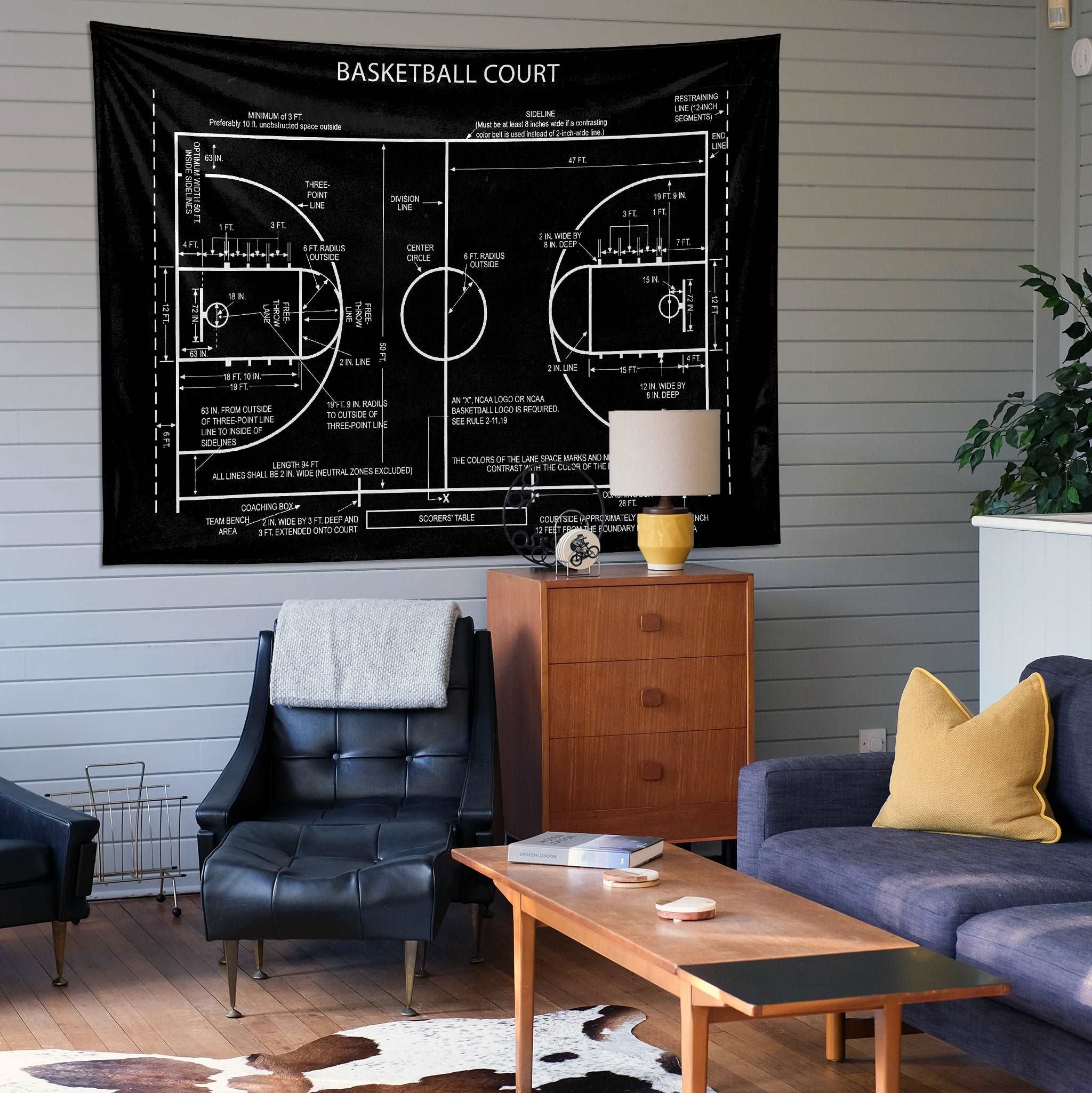 Basketball Court Chalkboard - Basketbol Sahası Duvar Örtüsü