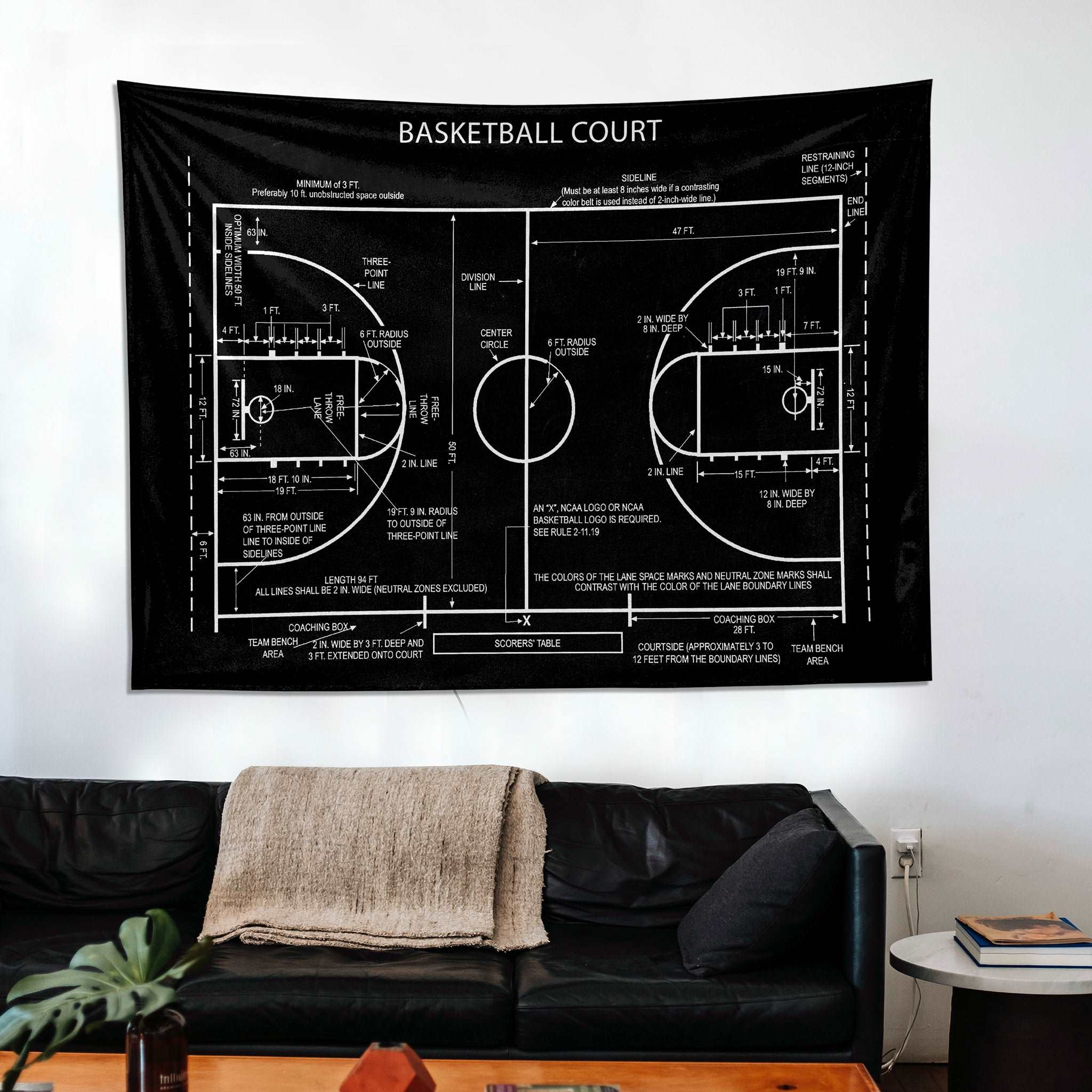 Basketball Court Chalkboard - Basketbol Sahası Duvar Örtüsü