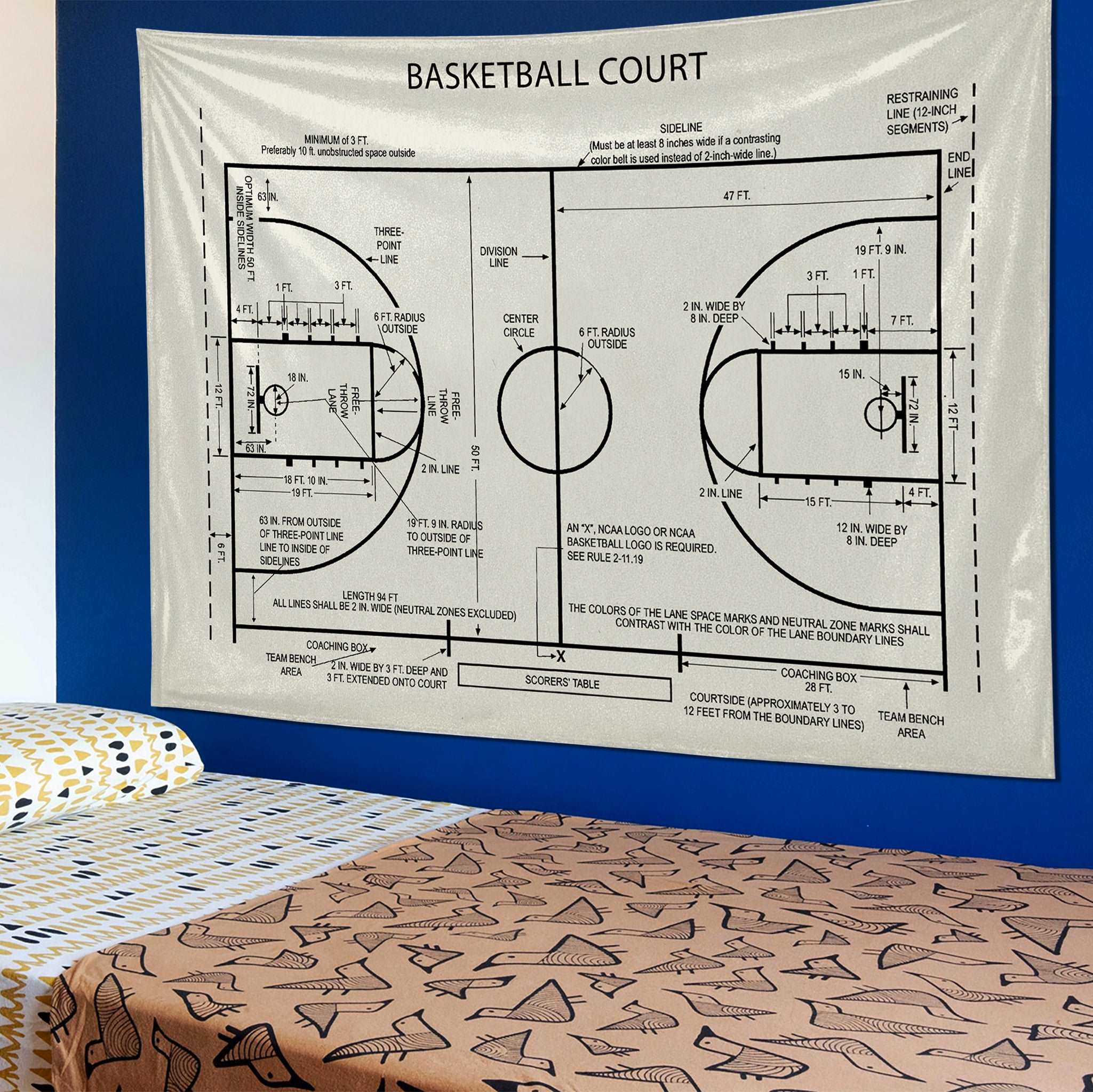 Basketball Court Ivory - Basketbol Sahası Duvar Örtüsü