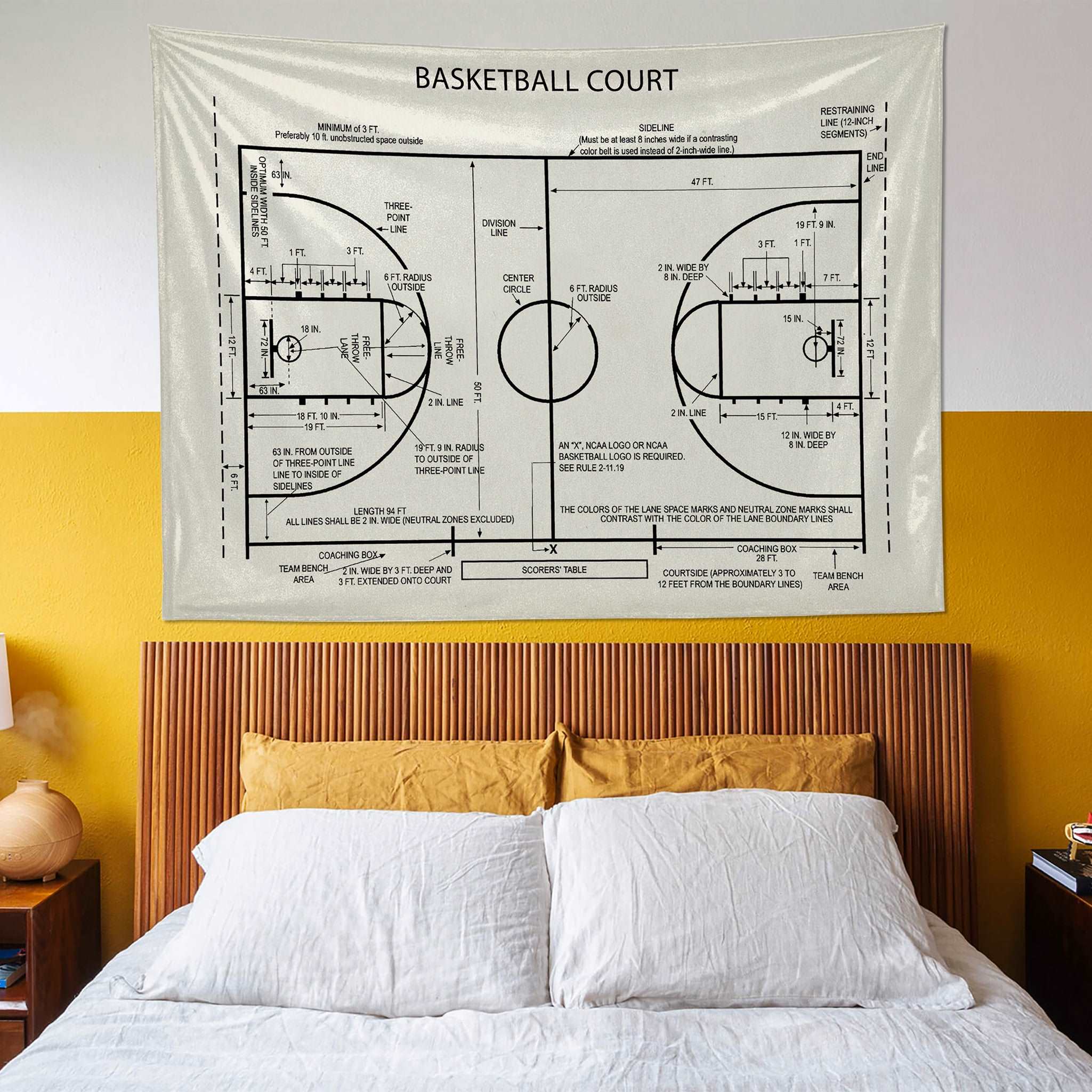 Basketball Court Ivory - Basketbol Sahası Duvar Örtüsü