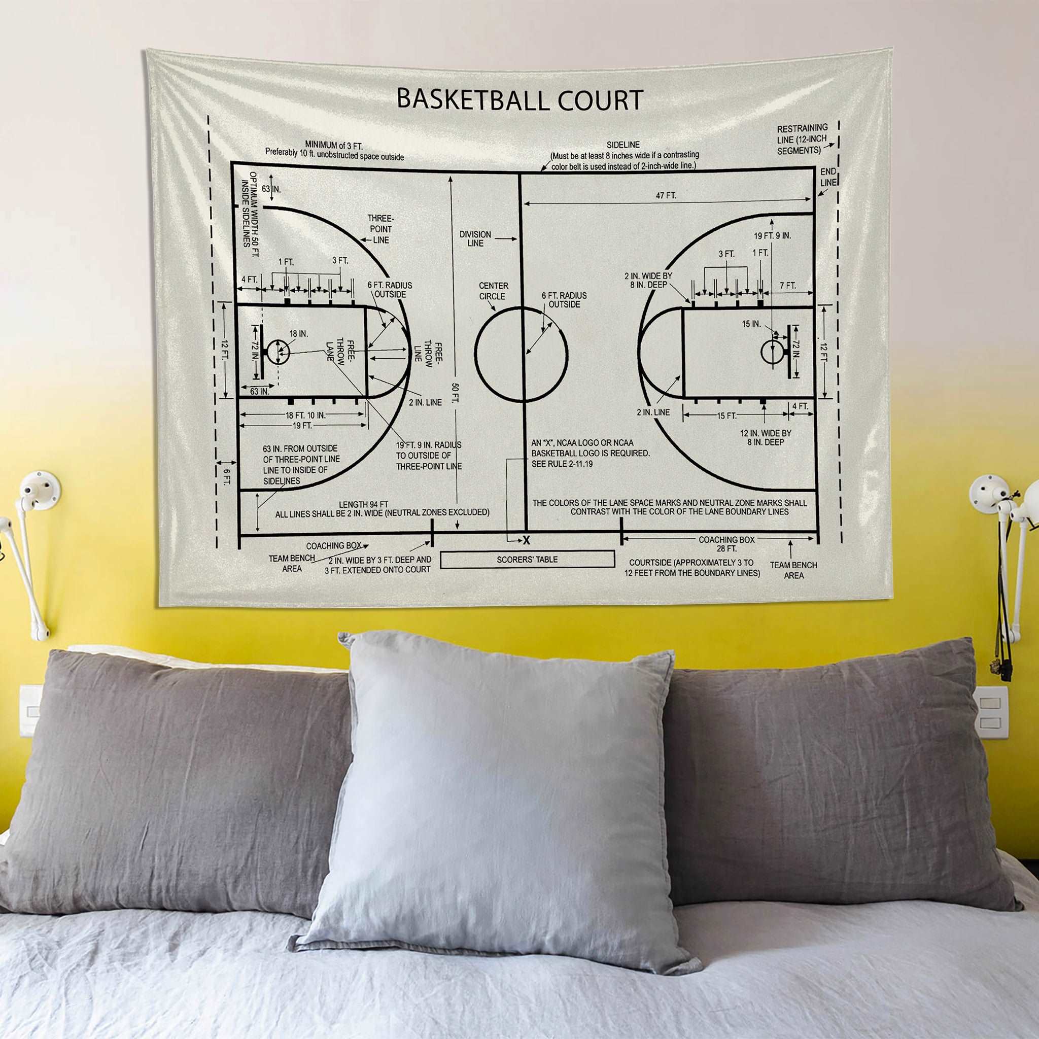 Basketball Court Ivory - Basketbol Sahası Duvar Örtüsü