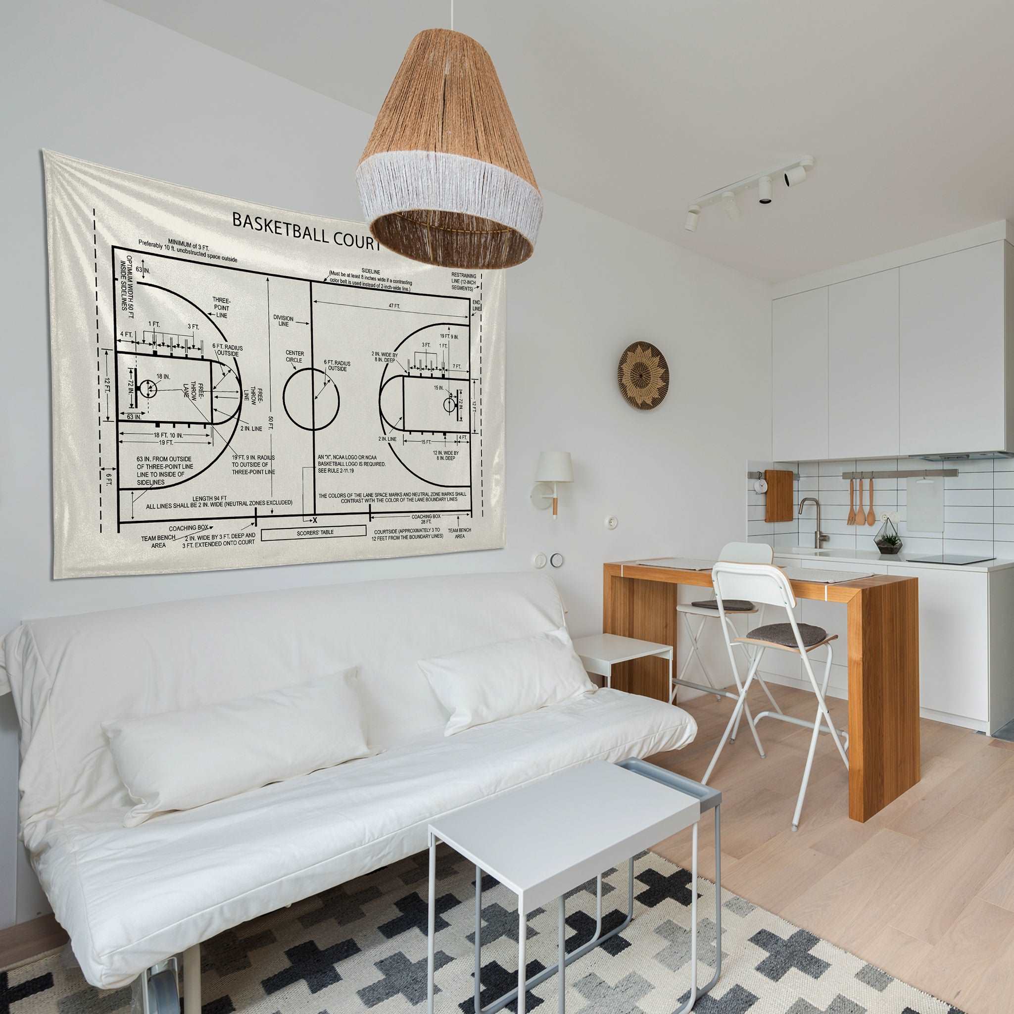 Basketball Court Ivory - Basketbol Sahası Duvar Örtüsü