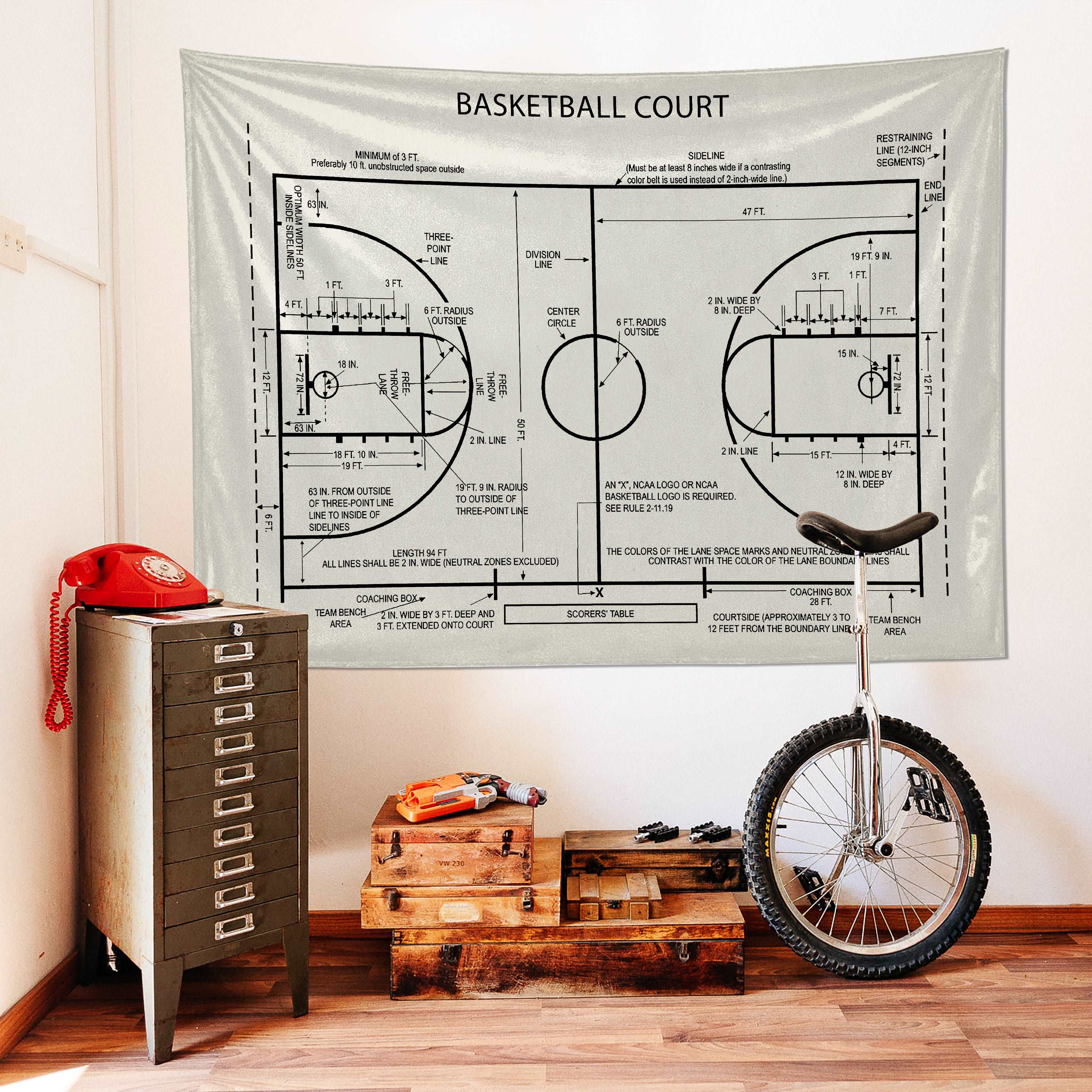 Basketball Court Ivory - Basketbol Sahası Duvar Örtüsü