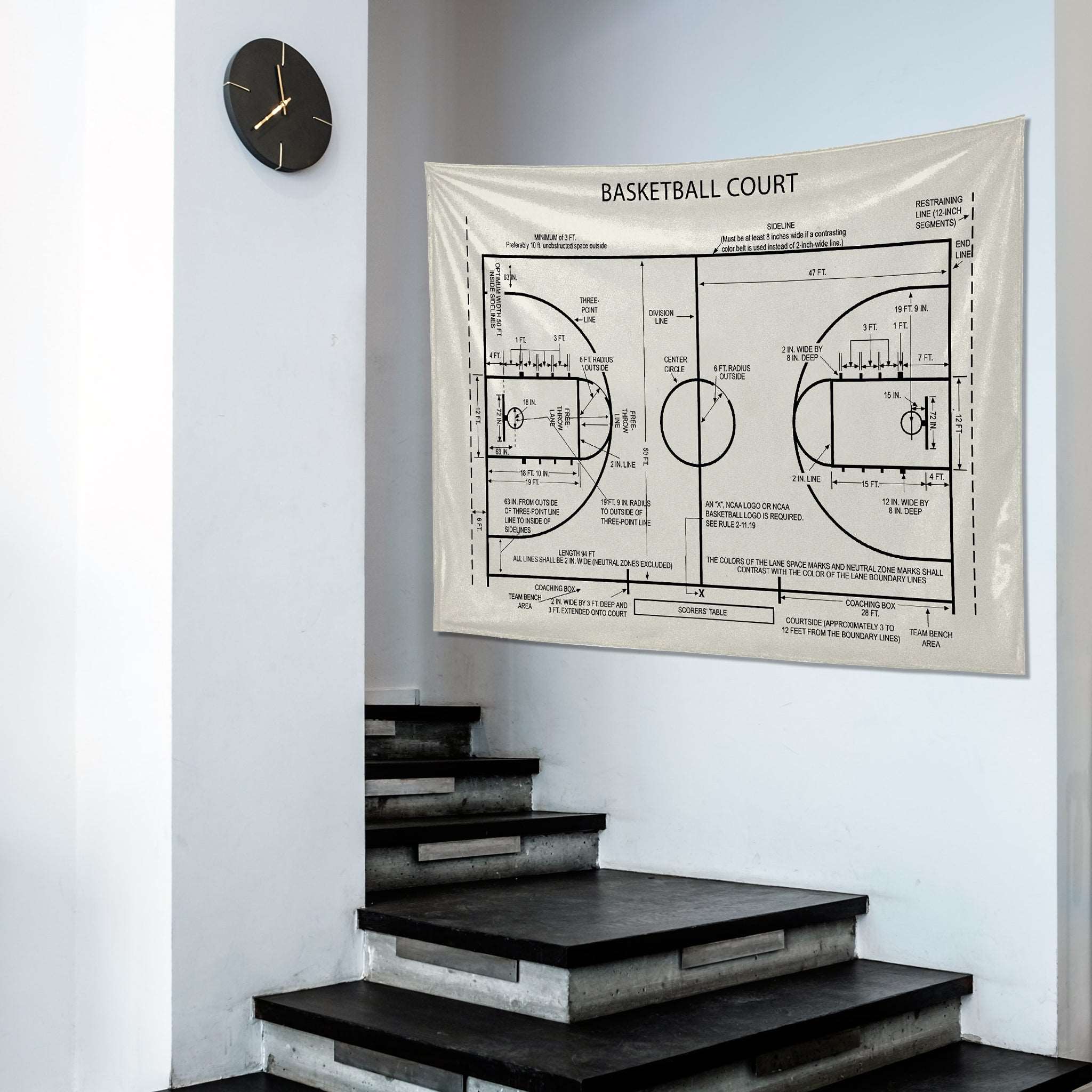 Basketball Court Ivory - Basketbol Sahası Duvar Örtüsü