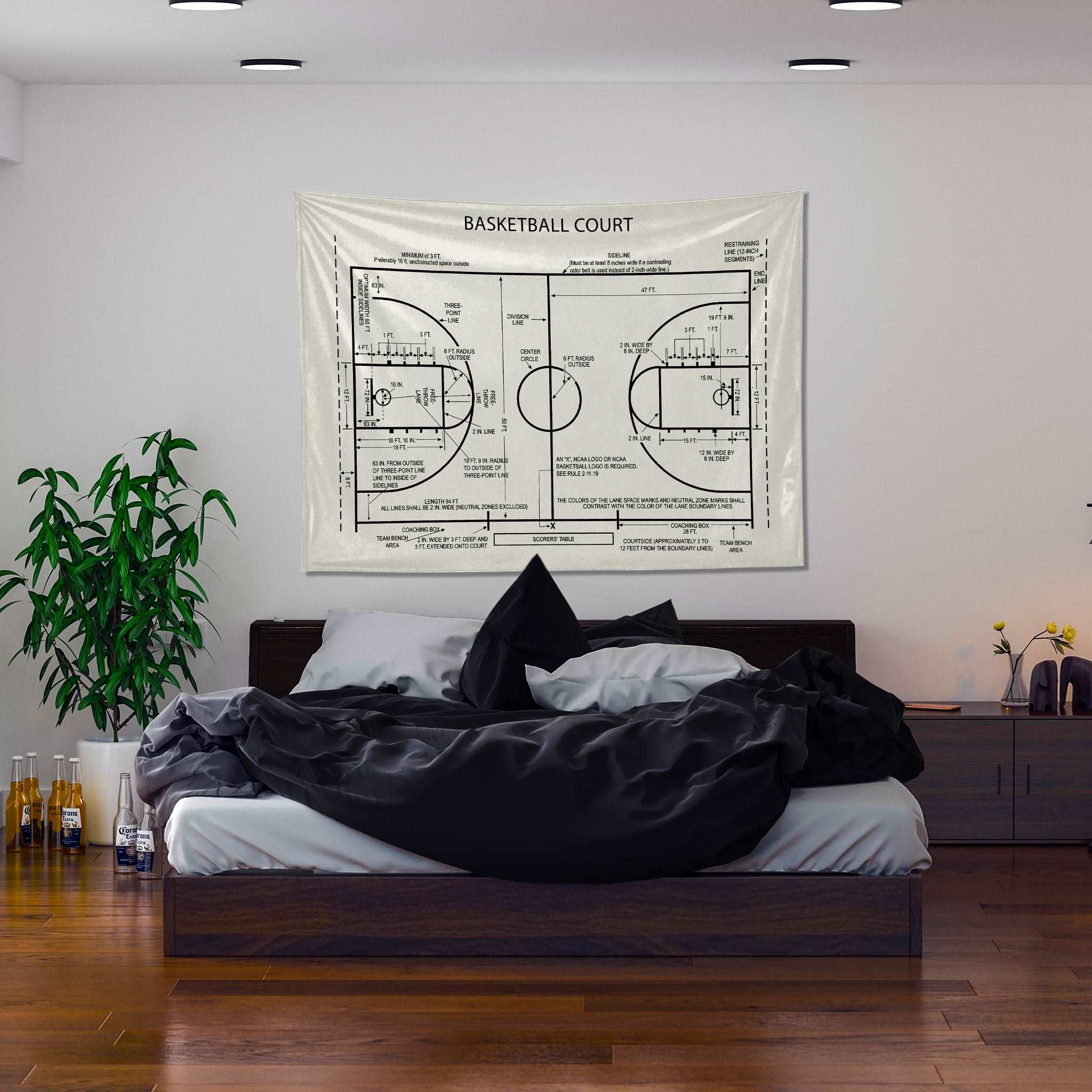 Basketball Court Ivory - Basketbol Sahası Duvar Örtüsü