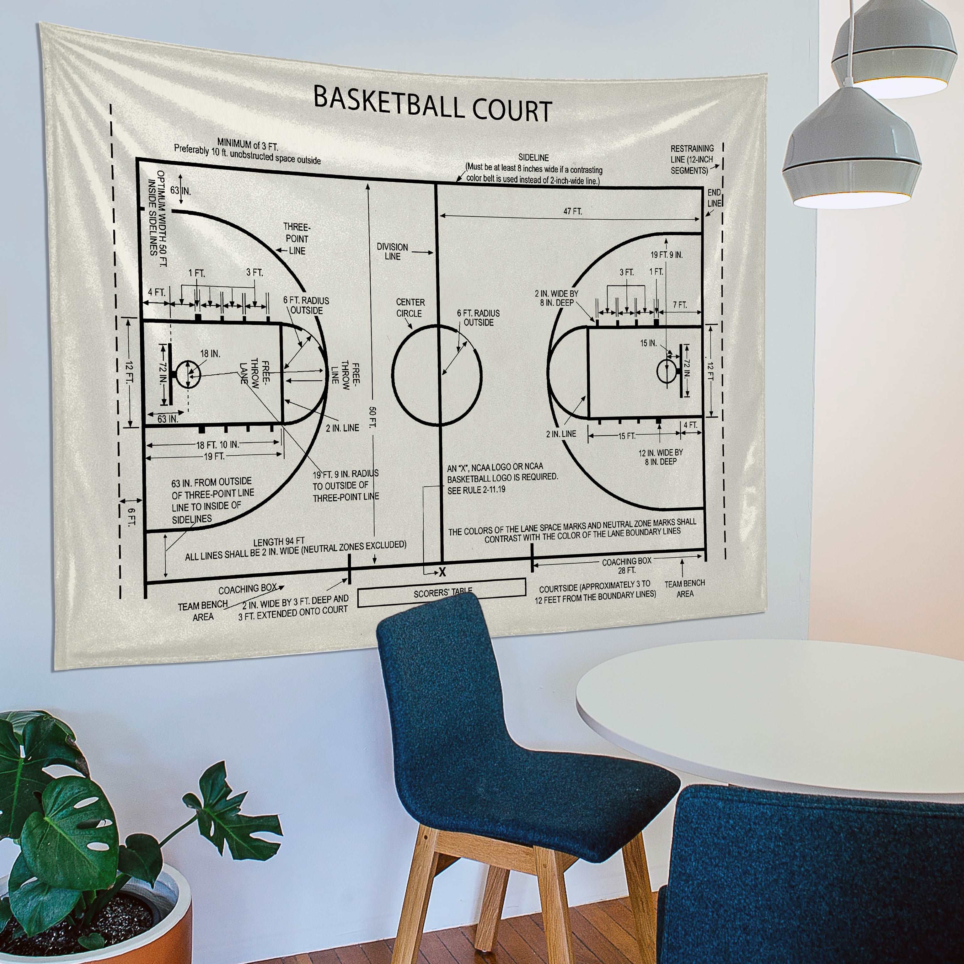 Basketball Court Ivory - Basketbol Sahası Duvar Örtüsü