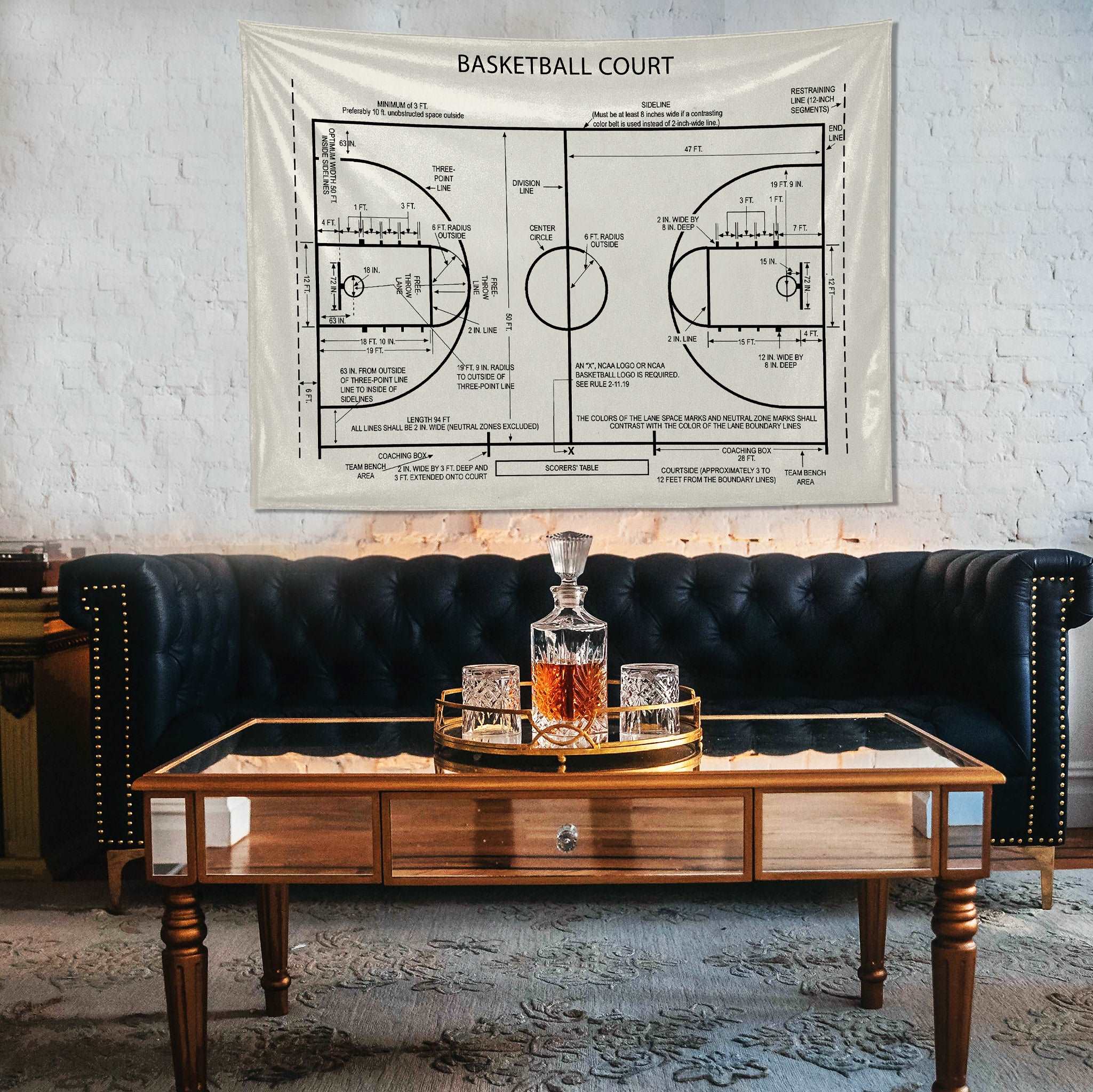 Basketball Court Ivory - Basketbol Sahası Duvar Örtüsü