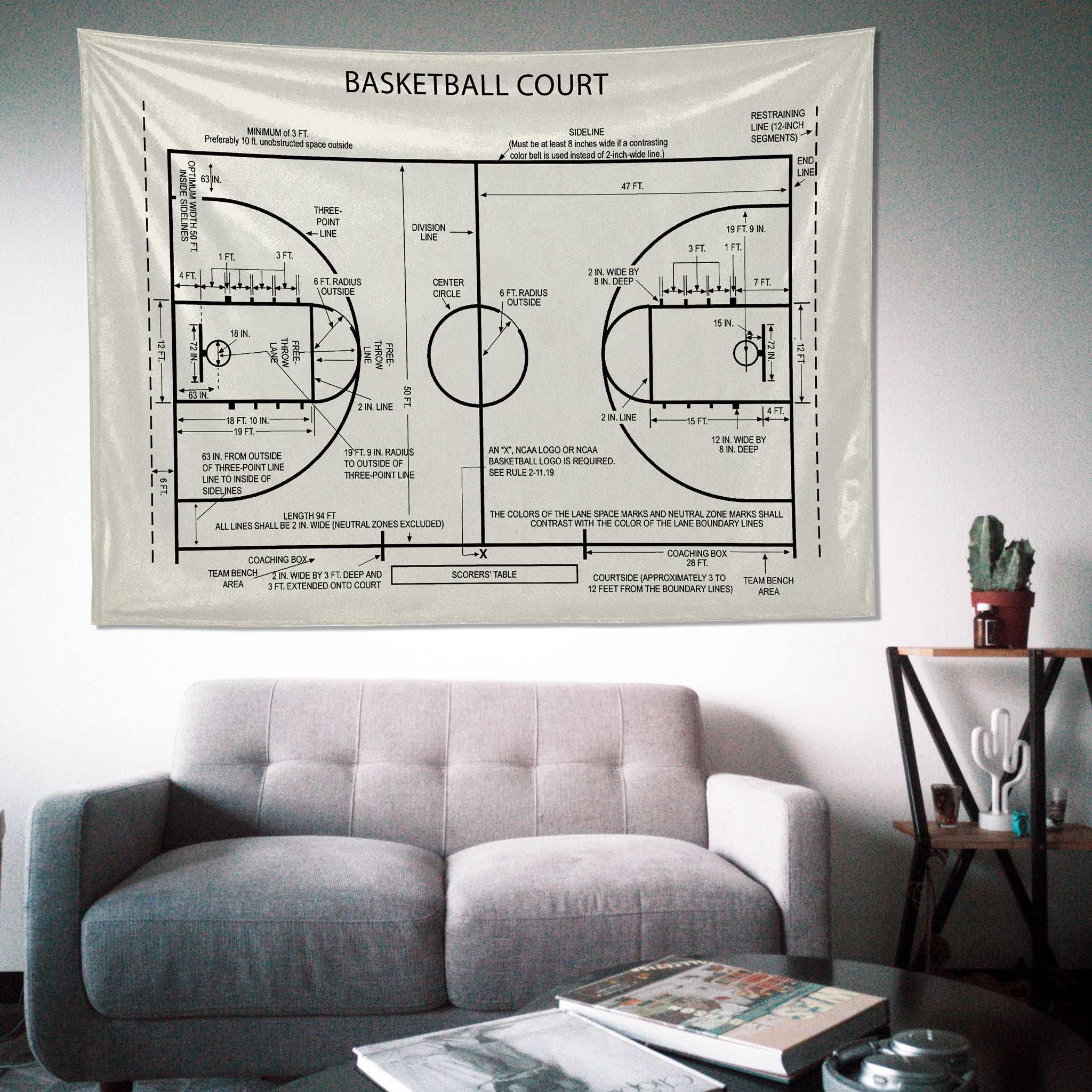 Basketball Court Ivory - Basketbol Sahası Duvar Örtüsü