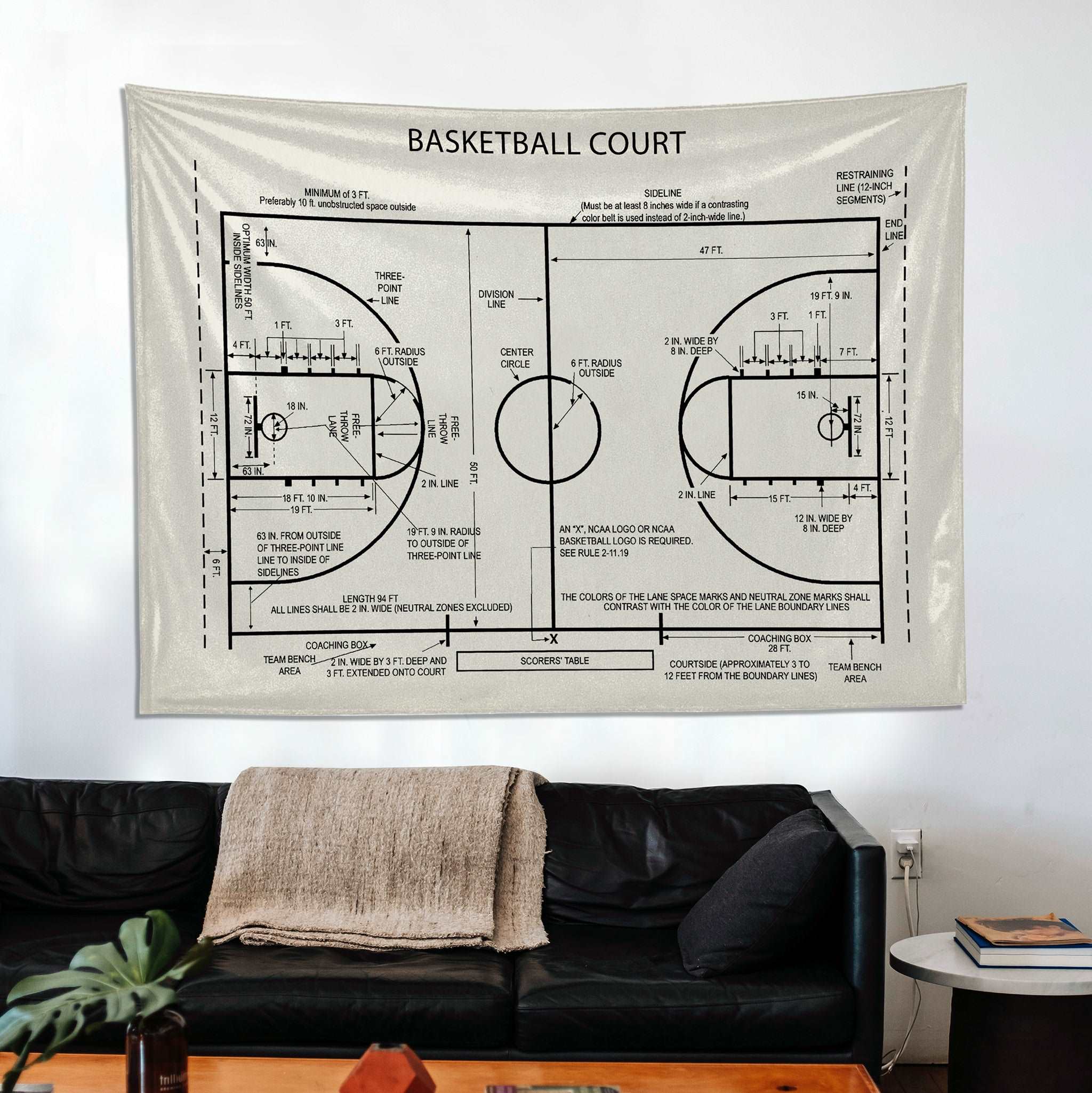 Basketball Court Ivory - Basketbol Sahası Duvar Örtüsü
