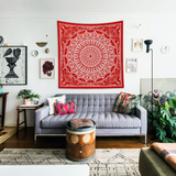 Red Bohemian Mandala Duvar Örtüsü