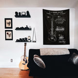Fender Stratocaster Gitar Chalkboard Duvar Örtüsü