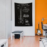 Fender Stratocaster Gitar Chalkboard Duvar Örtüsü