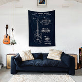Fender Stratocaster Gitar Navyblue Duvar Örtüsü