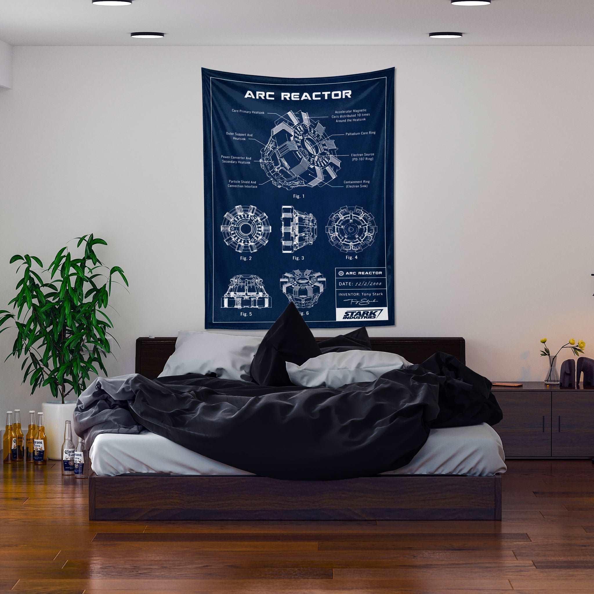 Arc Reactor Navy Blue - Duvar Örtüsü