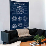 Arc Reactor Navy Blue - Duvar Örtüsü