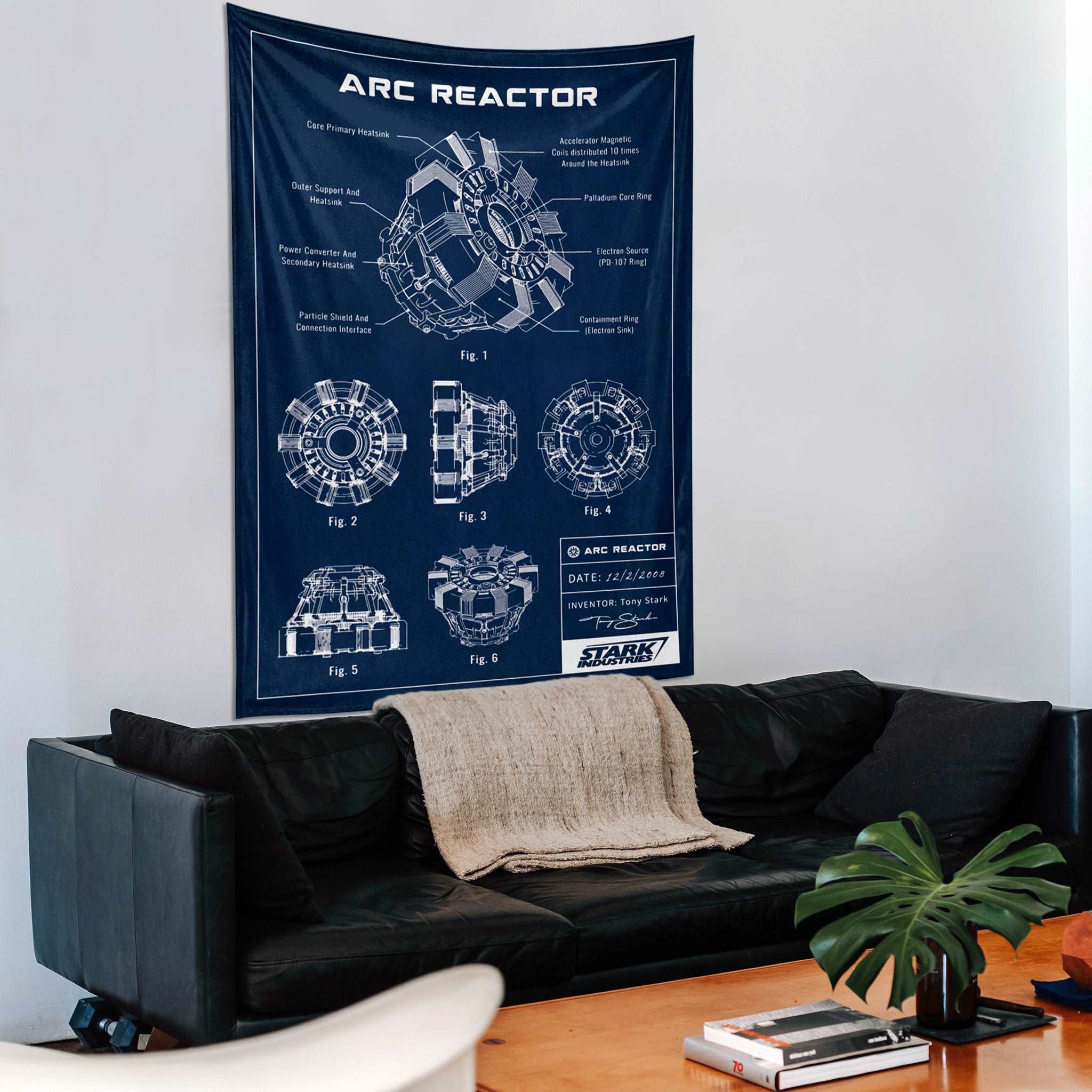 Arc Reactor Navy Blue - Duvar Örtüsü