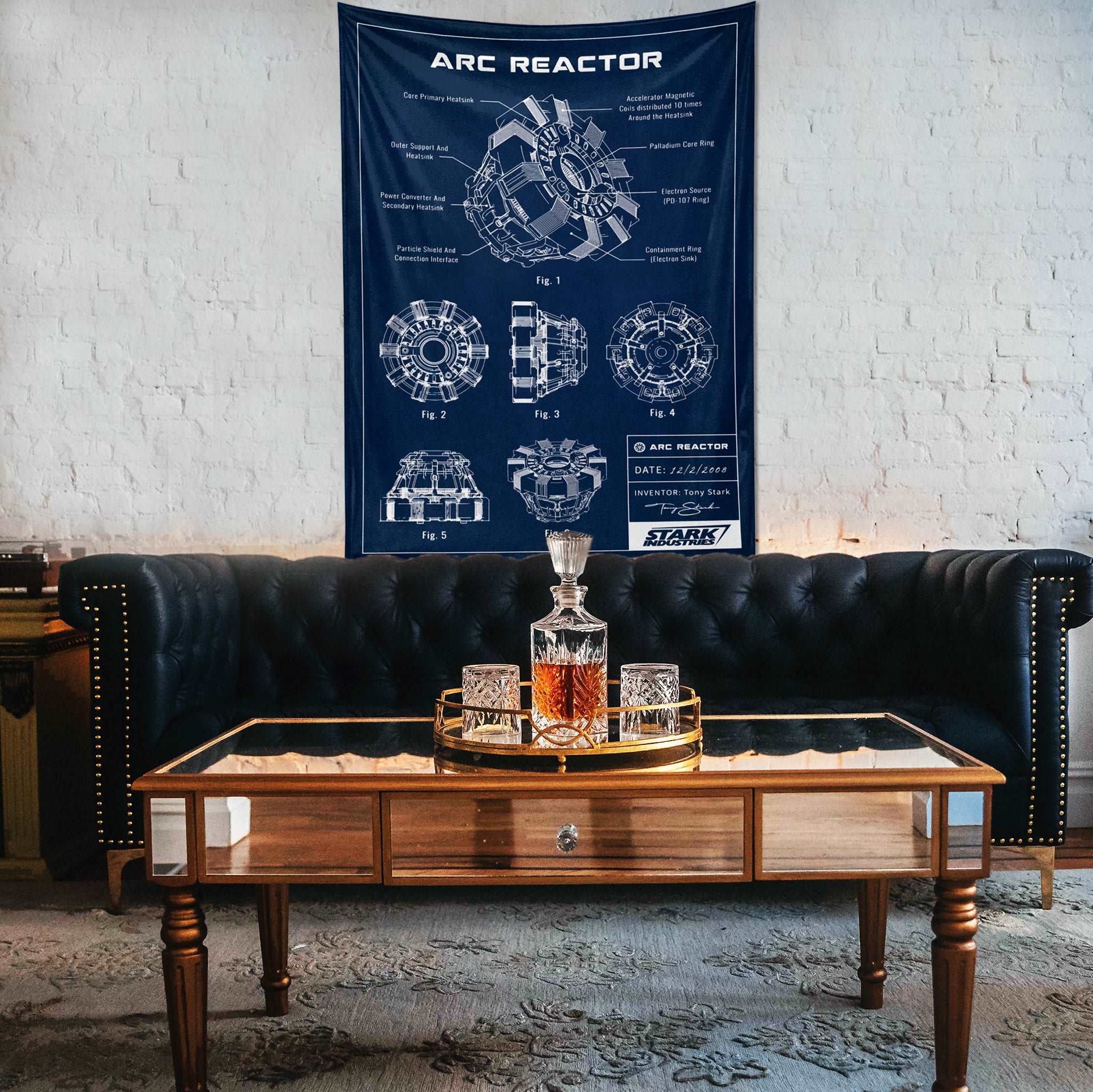 Arc Reactor Navy Blue - Duvar Örtüsü