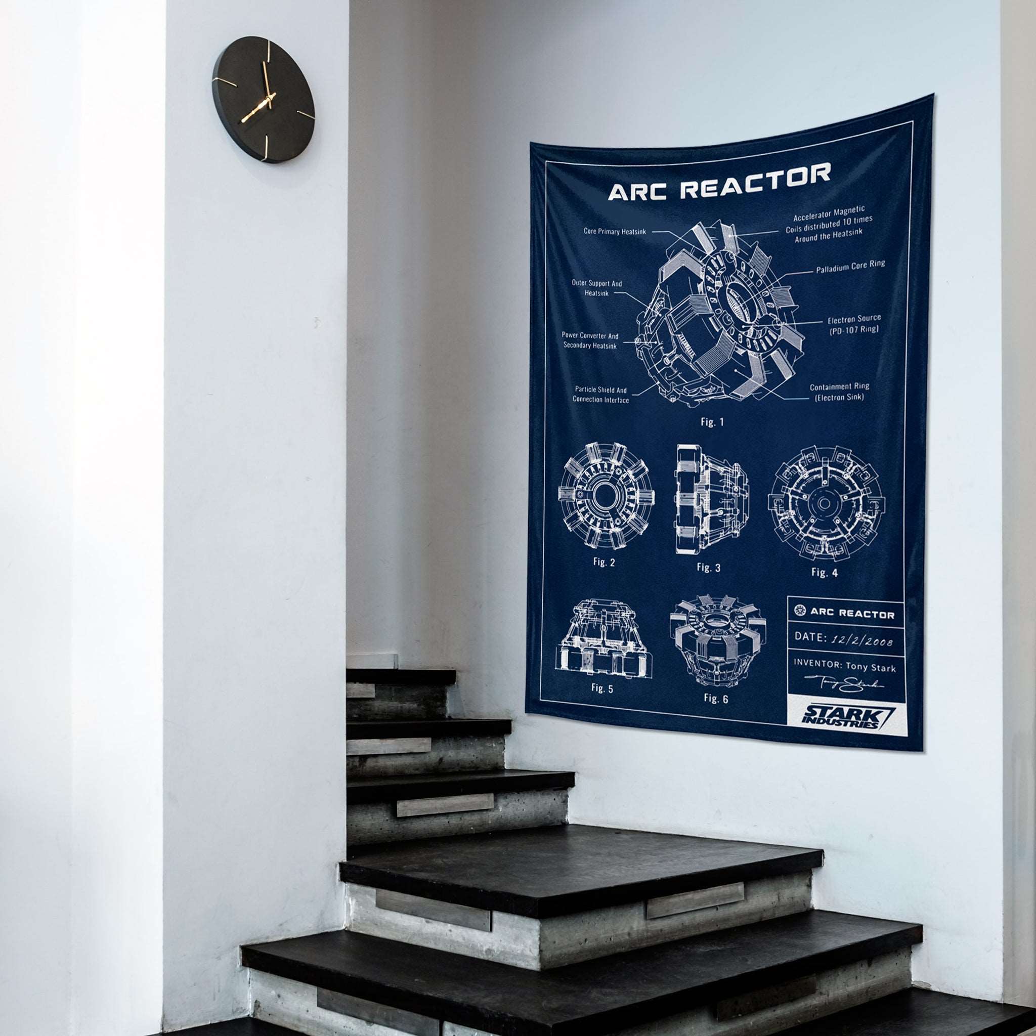 Arc Reactor Navy Blue - Duvar Örtüsü
