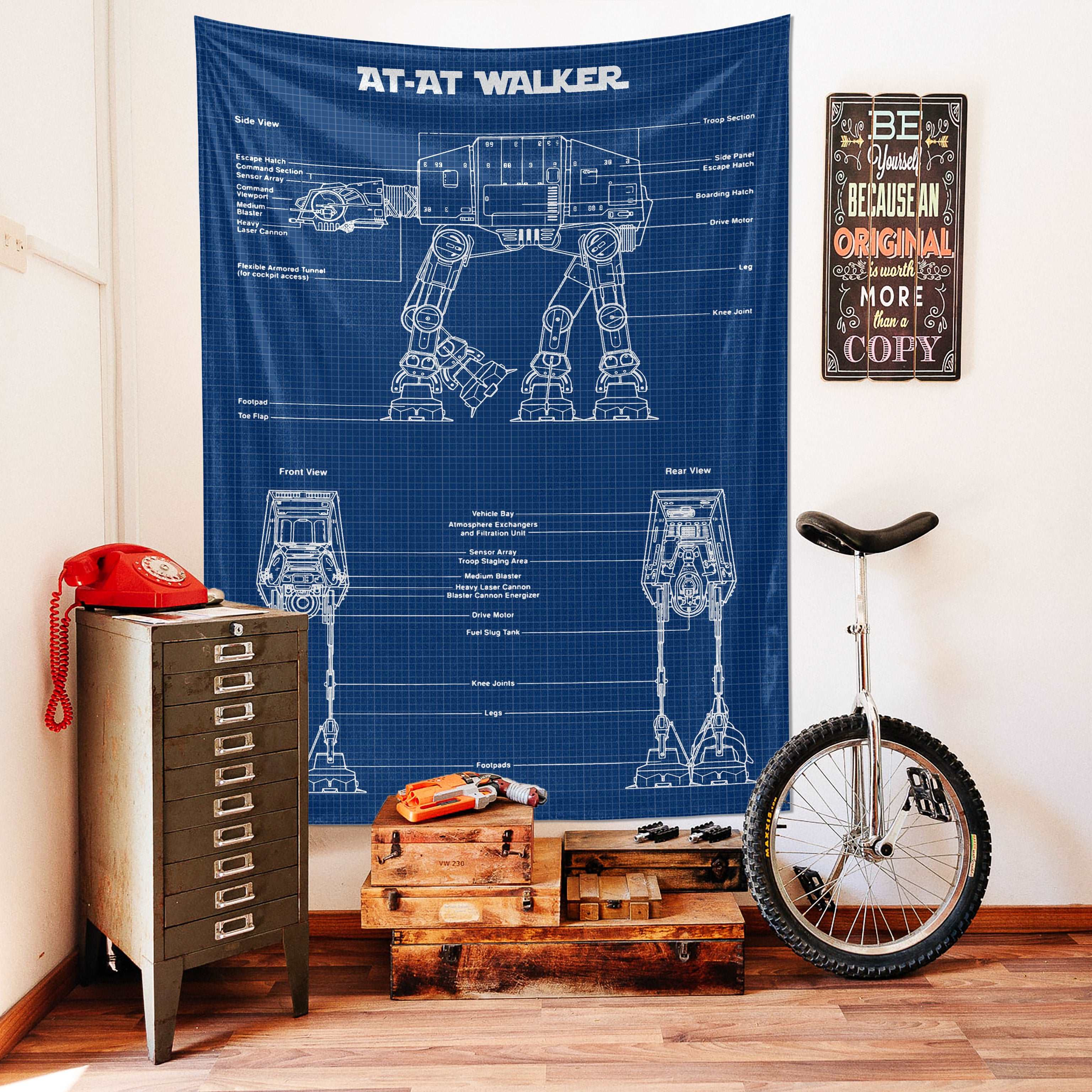 AT-AT Walker Blueprint - Duvar Örtüsü